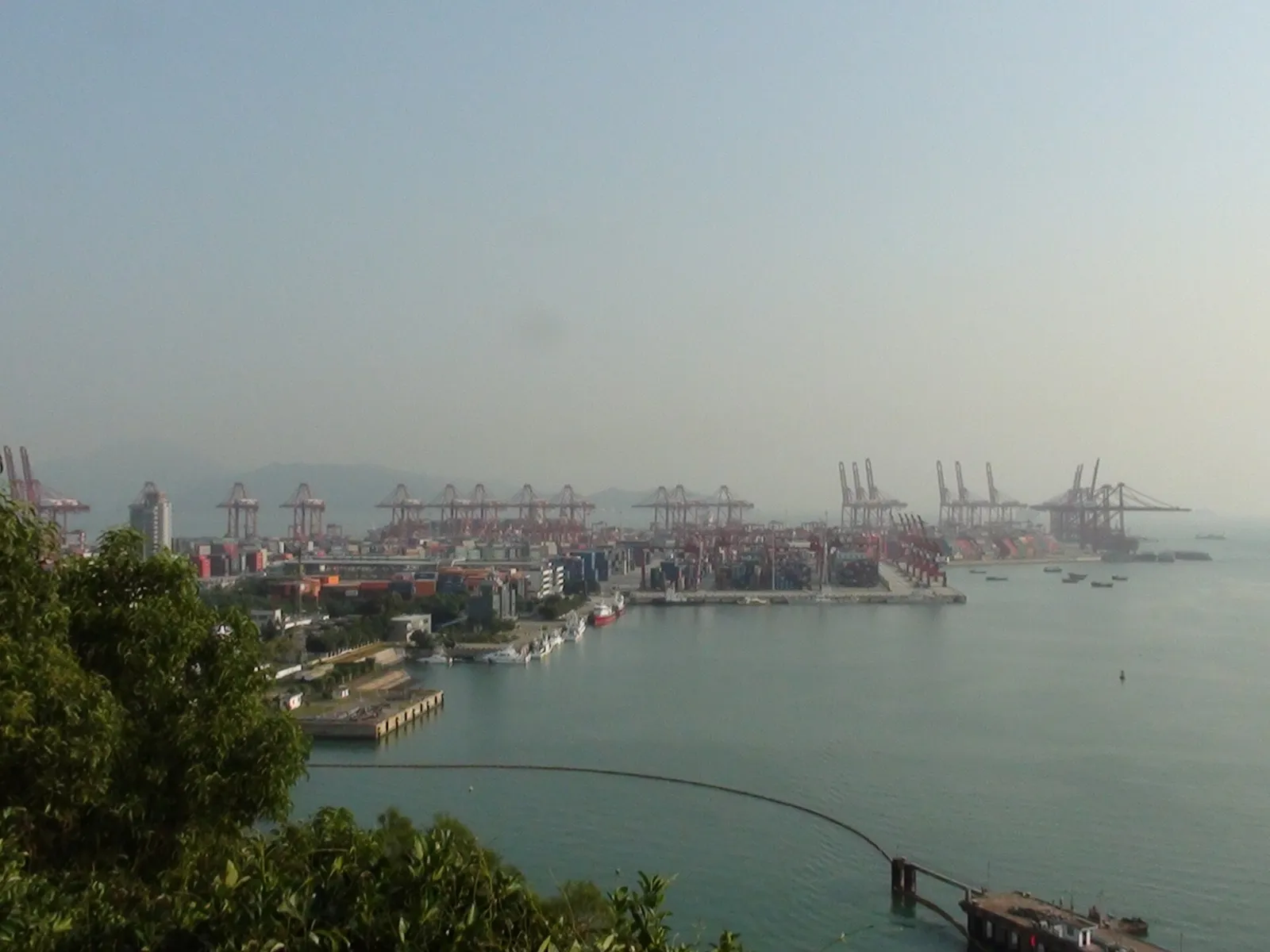 Container cranes along the Chiwan terminal at the Port of Shenzhen