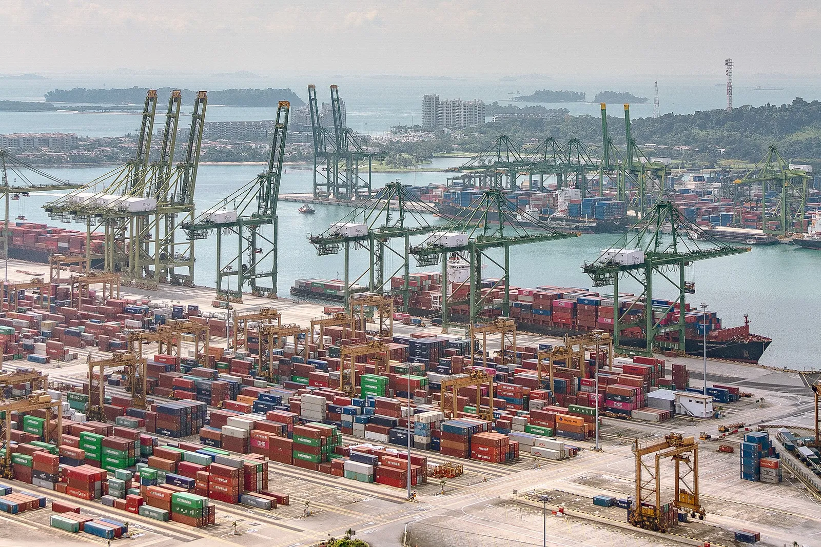 Container terminals and cranes at the Port of Singapore